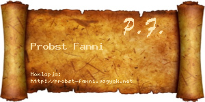 Probst Fanni névjegykártya