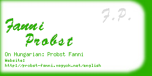 fanni probst business card